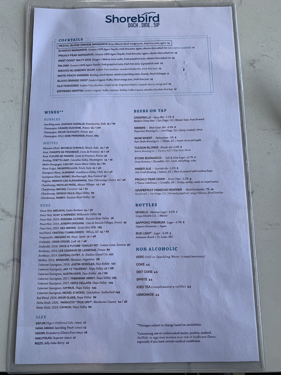 Shorebird Menu - Image 1